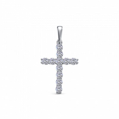 Подвеска с фианитом родированная серебро 925*