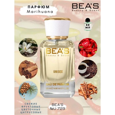Beas U729 Byredo Marihuana edp 50 ml, Парфюм унисекс Beas U729 создан по мотивам аромата Byredo Marihuana