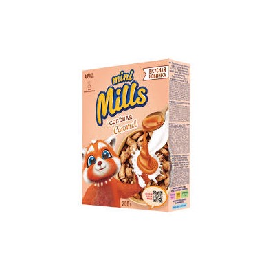 Подушечки "MINI MILS"с нач.со вкусом сол.карамели  200гр в кор