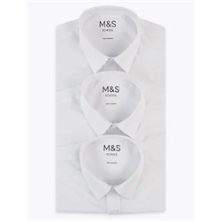 3pk Boys' Longer Length Easy Iron School Shirts (4-18 Yrs)