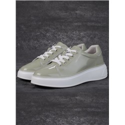 05-PDD215-3 GRAY GREEN Кроссовки женские (натуральная кожа)