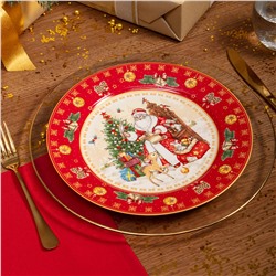 НАБОР ТАРЕЛОК ОБЕДЕННЫХ LEFARD "ДЕД МОРОЗ" 2 ШТ. 27 СМ КРАСНЫЙ (КОР=9НАБ.)