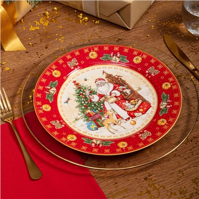 НАБОР ТАРЕЛОК ОБЕДЕННЫХ LEFARD "ДЕД МОРОЗ" 2 ШТ. 27 СМ КРАСНЫЙ (КОР=9НАБ.)
