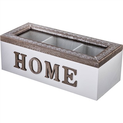 ШКАТУЛКА ДЛЯ ЧАЯ С 3 СЕКЦИЯМИ КОЛЛЕКЦИЯ "HOME" 23*10,5*8 СМ (КОР=24 ШТ.)