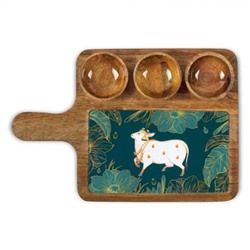 Деревянный сервировочный поднос, Wooden Serving Platter, произв. Regal Handicraft