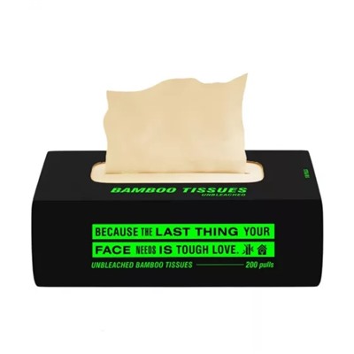 Небеленые бамбуковые салфетки (200 шт), Bamboo Tissues Unbleached, произв. Beco