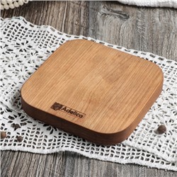 Подставка деревянная для яиц и кекса Adelica, 4 отделения, d=13 см, 13×13×1,8 см, массив берёзы