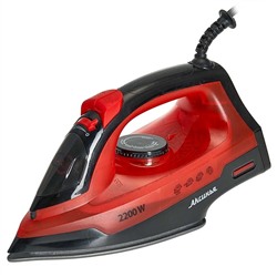 Утюг Аксинья КС-3004 черный с красным 2200 Вт АНТИПРИГАРН САМООЧИСТКА ПАРОВОЙ УДАР (10) оптом