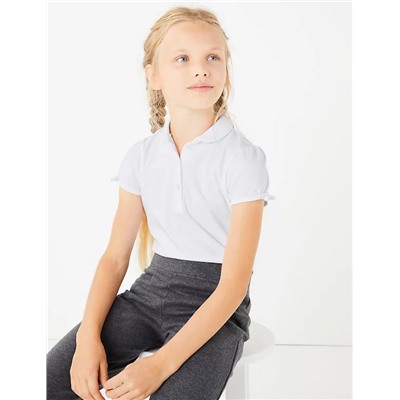 2pk Girls' Regular Fit School Polo Shirts (2-18 Yrs)