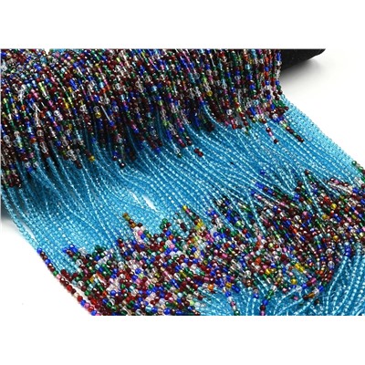Бусины из шпинели шарик гр.3мм цв.голубой, ассорти, 37см, 126 бусин