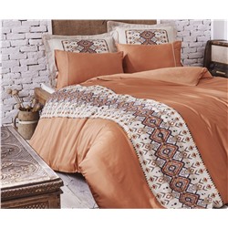 2 сп. Евро Комплект Постельного Белья Cotton Saten Pamira Terra XL - EcoCotton