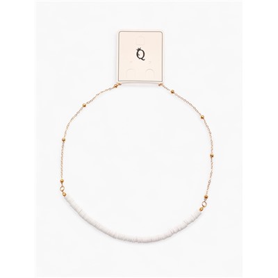 Колье «Перламутр» майя, белое в золоте, 42 см