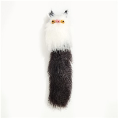 Игрушка для кошек "Кот-дружок", искусственный мех, корпус 7 см, белая/чёрная