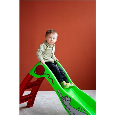 Игровая горка  KIDS Котенок с клубком
                        зеленый / красный
