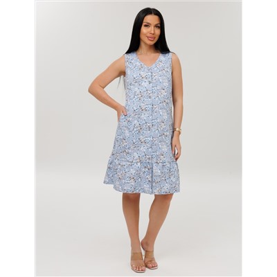 Женский халат Х-164(К) / Серо-голубой (цветы)