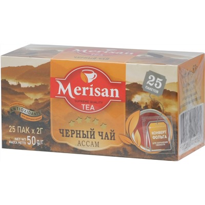 Merisan. Черный Ассам карт.упаковка, 25 пак.