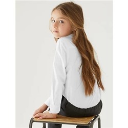 2pk Girls’ Pure Cotton School Shirts (2-18 Yrs)