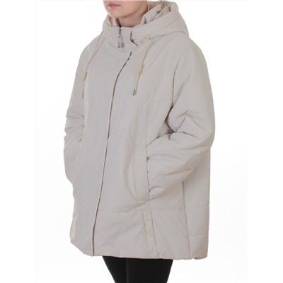 B-552 LT. BEIGE Куртка демисезонная женская (100 гр. холлофайбер)