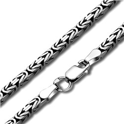 Цепь Византия с алмазной огранкой родированная