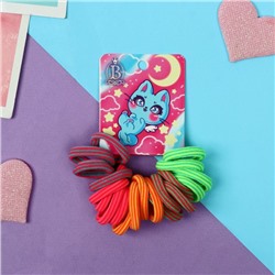 Резинки для волос «Комиксы», набор 20 шт., котик крылышки луна, 2.5 см