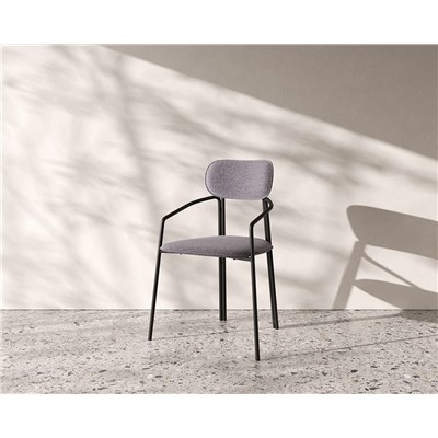 Стул Ror, Round, рогожка, черный/серый