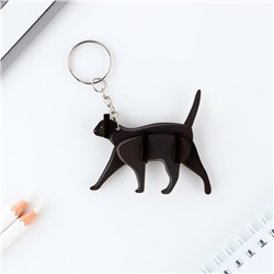 Брелок для ключей деревянный конструктор «Черный кот», 6.8 х 5.9 см
