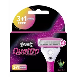 Кассеты для бритвы Schick (Wilkinson Sword) QUATTRO Women/ Women Sensitive (4шт)