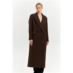 Пальто женское демисезонное 26830 (шоколад/рубчик)