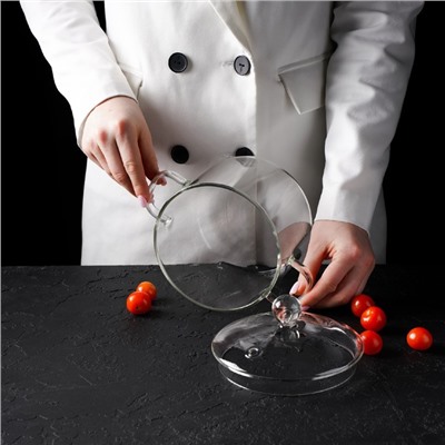 Кастрюля Magistro «Лия», 1.2 л, 20×14 см, жаропрочное стекло, прозрачная