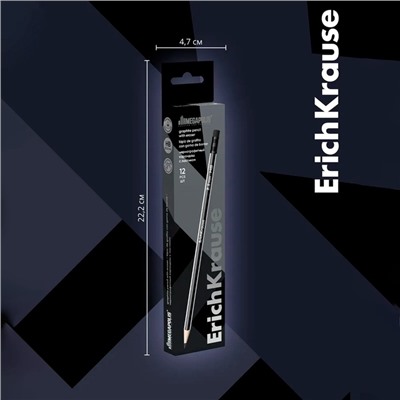 Карандаш чернографитный, ErichKrause «Megapolis», HB, d=2.2 мм, с ластиком, трёхгранный в коробке, дерево
