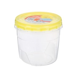 Банка для хранения продуктов, 1 л, пластик, прозрачная, крышка МИКС
