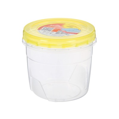 Банка для хранения продуктов, 1 л, пластик, прозрачная, крышка МИКС
