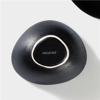 Салатник Magistro Carbon, 300 мл, 12×10.5 см, фарфор, чёрный