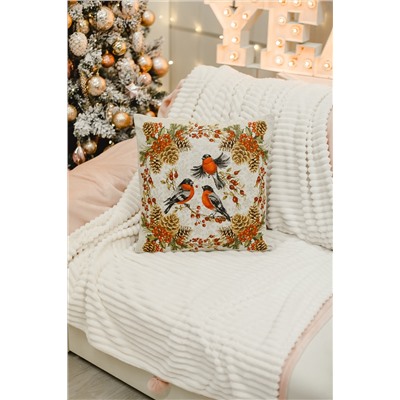 Наволочка 45х45 Три снегиря