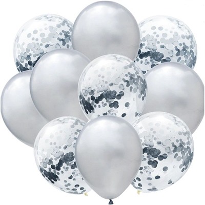 Воздушные шары "Конфетти" Silver 10шт