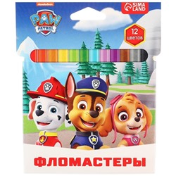 Фломастеры «Щенячий патруль», 12 цветов, вентилируемый колпачок