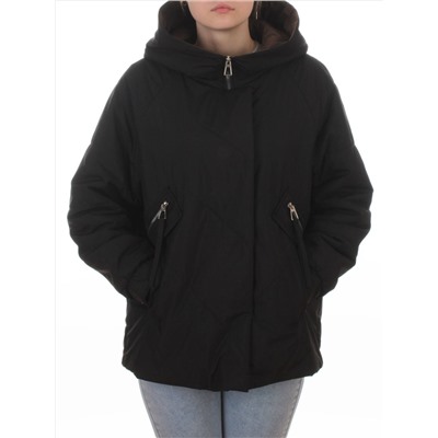 8008 BLACK Куртка демисезонная женская (100 гр. холлофайбер)