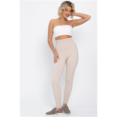 Лосины в рубчик утепленные (бежевые) Б14806-7М