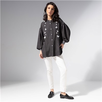 Рубашка с объемным декором, Нежный шум