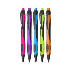 Ручка шариковая автоматическая Berlingo "Color Zone" синяя, 0,7мм, корпус ассорти