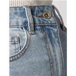 Джинсы-трубы из эластичного денима