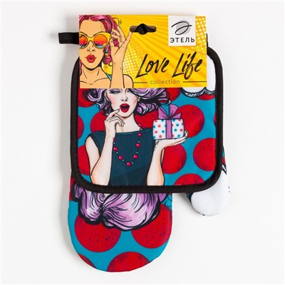 Кух. набор 2 пр. Этель Love Life "Роковая", прихв. 17*17 см, вареж. 26*16 см,100% п/э