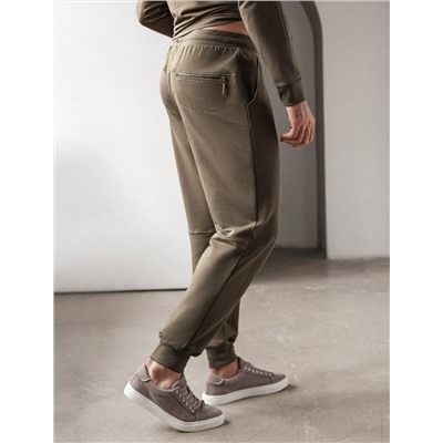 Брюки из тонкого футера с карманом на молнии