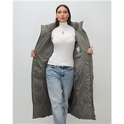 Пальто зимнее утепленное с капюшоном женское темно-серого цвета 7729TC