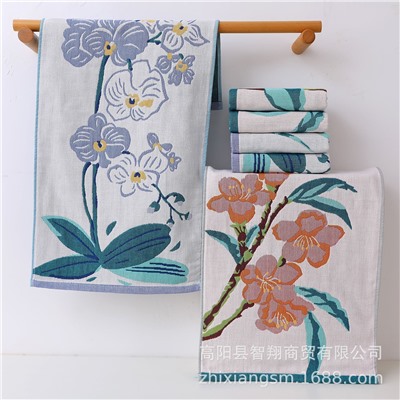Zhiyang towels, floral creative gauze children's towels, baby face towels, full moon banquet souvenirs, wholesale children's towels