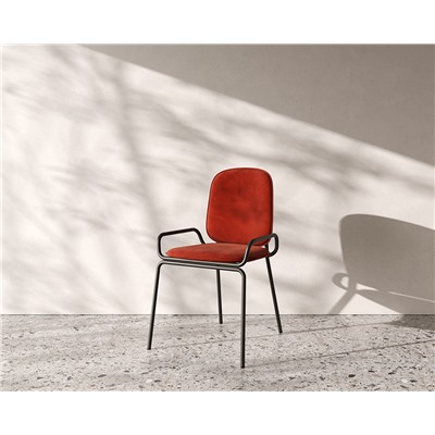 Стул Ror, Double Frame, велюр, черный/темно-красный