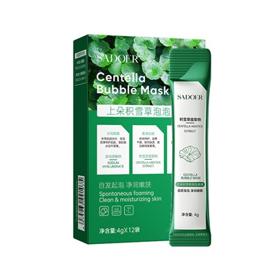Пузырьковая маска для лица с экстрактом центеллы SADOER Centella Bubble Mask, 4 гр