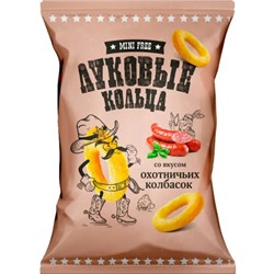Луковые кольца Mini Free со вкусом охотничьих колбасок 45 г/КДВ