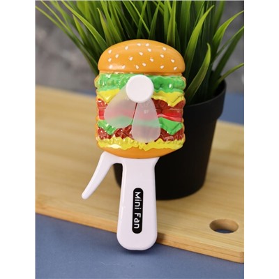 Портативный механический ручной вентилятор «Burger», mix, шоу-бокс 24 шт.