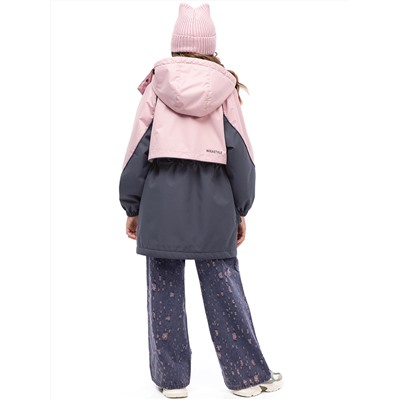 Парка утеплённая для девочки NIKASTYLE 5м3425 Сакура Графит